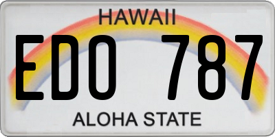 HI license plate EDO787