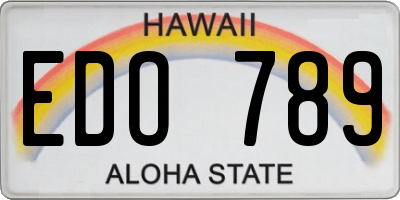 HI license plate EDO789