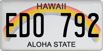 HI license plate EDO792