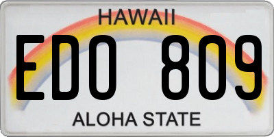 HI license plate EDO809
