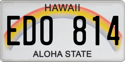 HI license plate EDO814