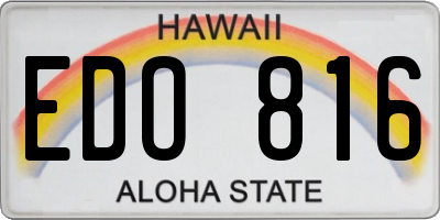 HI license plate EDO816