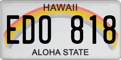 HI license plate EDO818