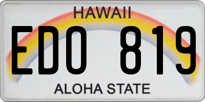 HI license plate EDO819