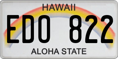 HI license plate EDO822