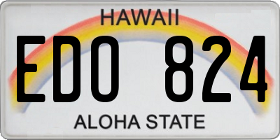 HI license plate EDO824