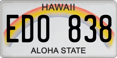 HI license plate EDO838