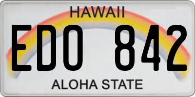 HI license plate EDO842