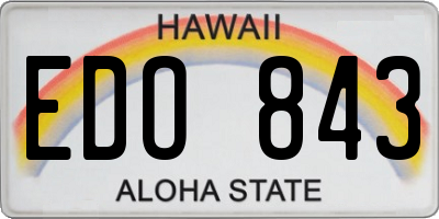 HI license plate EDO843