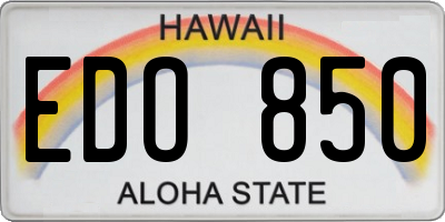 HI license plate EDO850