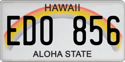 HI license plate EDO856