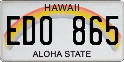 HI license plate EDO865