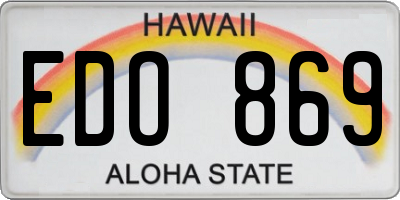 HI license plate EDO869