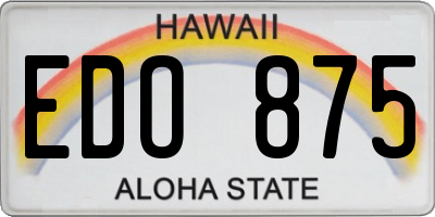 HI license plate EDO875