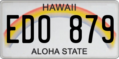 HI license plate EDO879