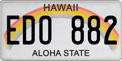 HI license plate EDO882