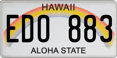 HI license plate EDO883