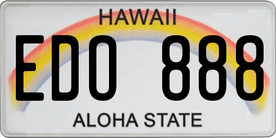 HI license plate EDO888