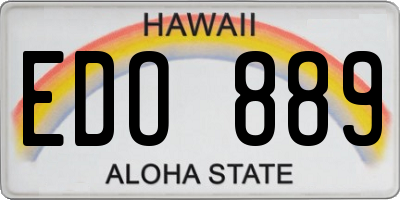 HI license plate EDO889