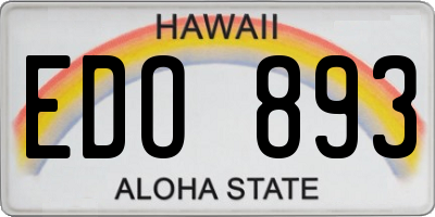 HI license plate EDO893