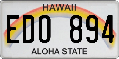 HI license plate EDO894