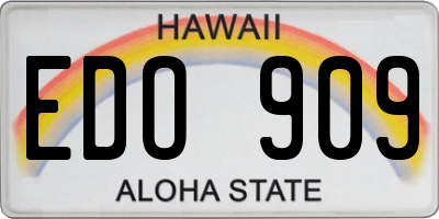 HI license plate EDO909