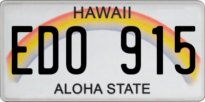 HI license plate EDO915