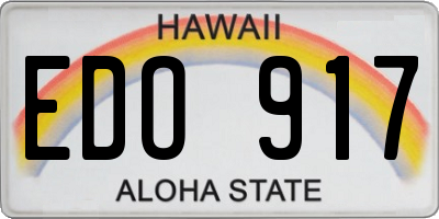 HI license plate EDO917