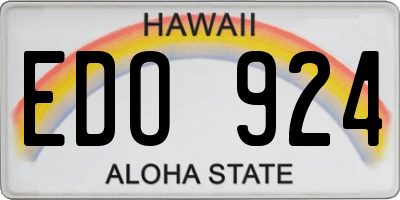 HI license plate EDO924