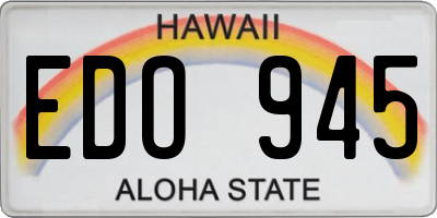 HI license plate EDO945