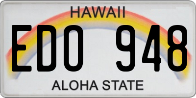 HI license plate EDO948