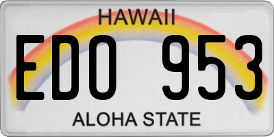HI license plate EDO953