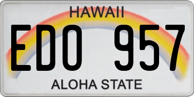 HI license plate EDO957