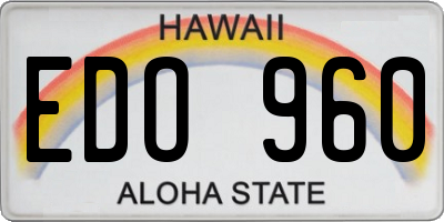 HI license plate EDO960