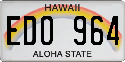 HI license plate EDO964