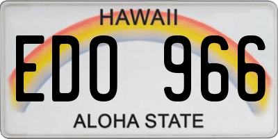 HI license plate EDO966
