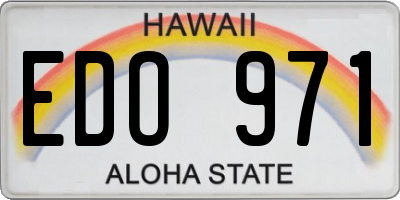 HI license plate EDO971