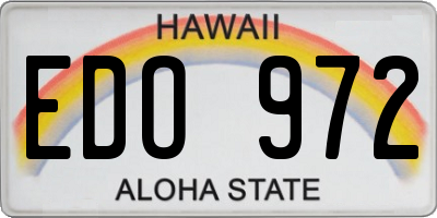 HI license plate EDO972