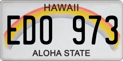 HI license plate EDO973