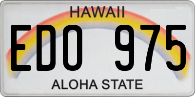 HI license plate EDO975