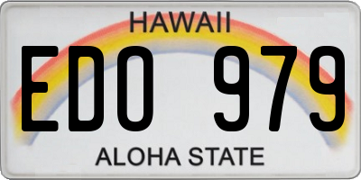 HI license plate EDO979