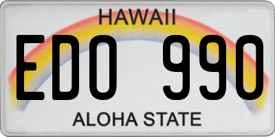HI license plate EDO990