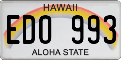 HI license plate EDO993
