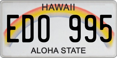 HI license plate EDO995
