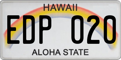 HI license plate EDP020