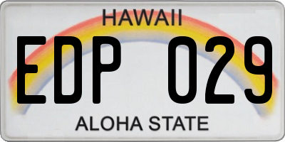 HI license plate EDP029