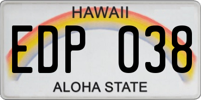 HI license plate EDP038