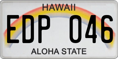 HI license plate EDP046
