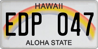HI license plate EDP047