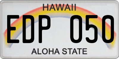 HI license plate EDP050